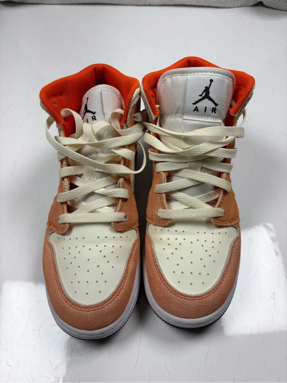 Nike Jordan 1 Mid SE Orange Suede (GS) - 5.5Y